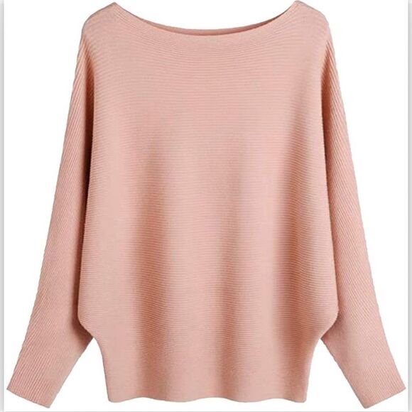 Dolman Sleeve Knit Sweater Pink - Picture 2 of 2